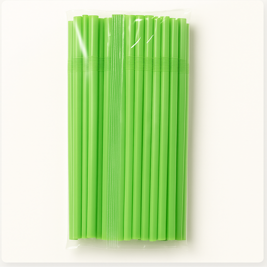 Genbrugelige Plasticsugerør - Grøn (100 stk)